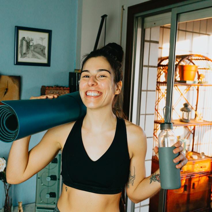 Yoga and wellness studio with natural lighting